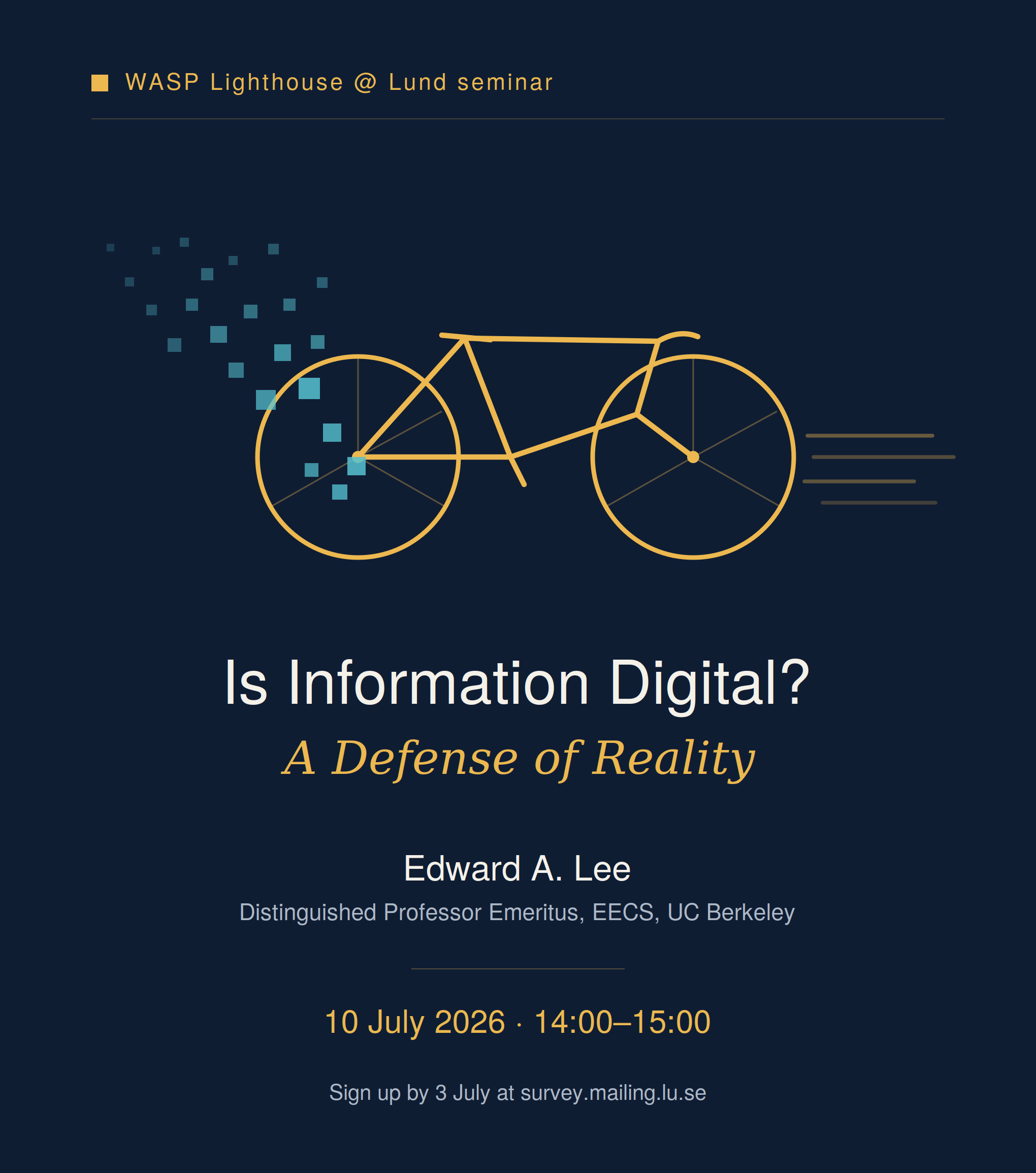 Is Information Digital? A Defense of Reality, seminar poster